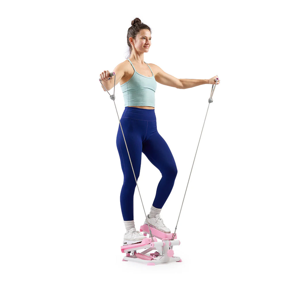 Smart Pink Mini Stepper With Resistance Bands