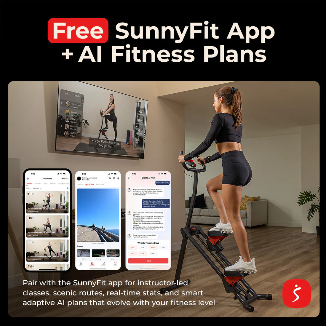 Smart Foldable Stair Climber With Balance-Assist Cords