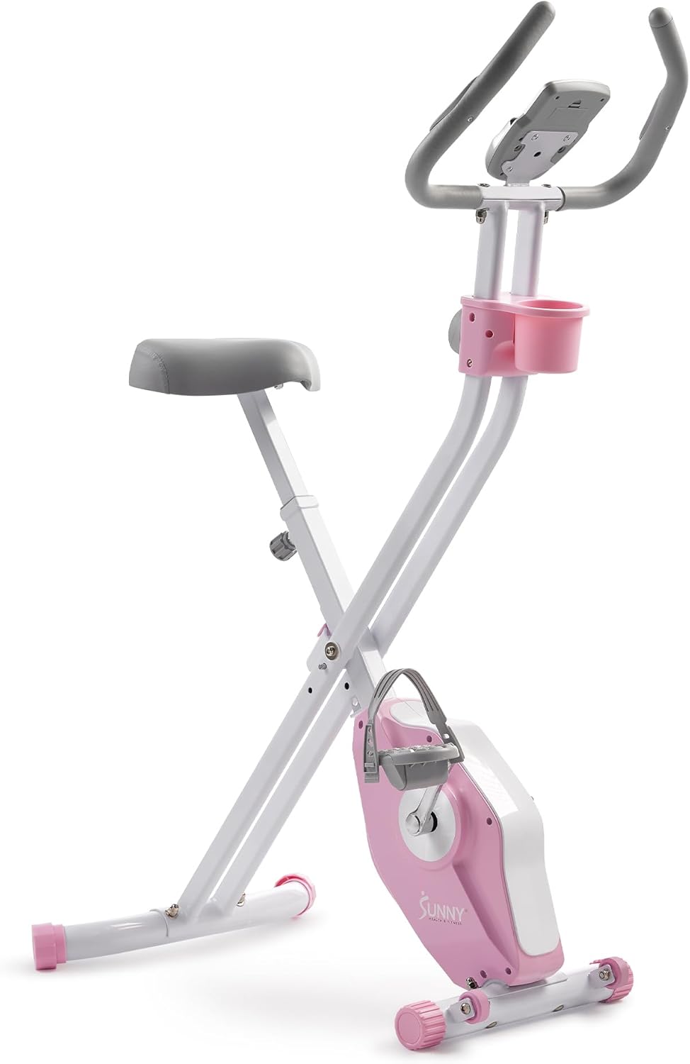 Sunny Health & Fitness Smart Folding X-Bike, Compact Exercise Bike for Indoor Cycling Workout