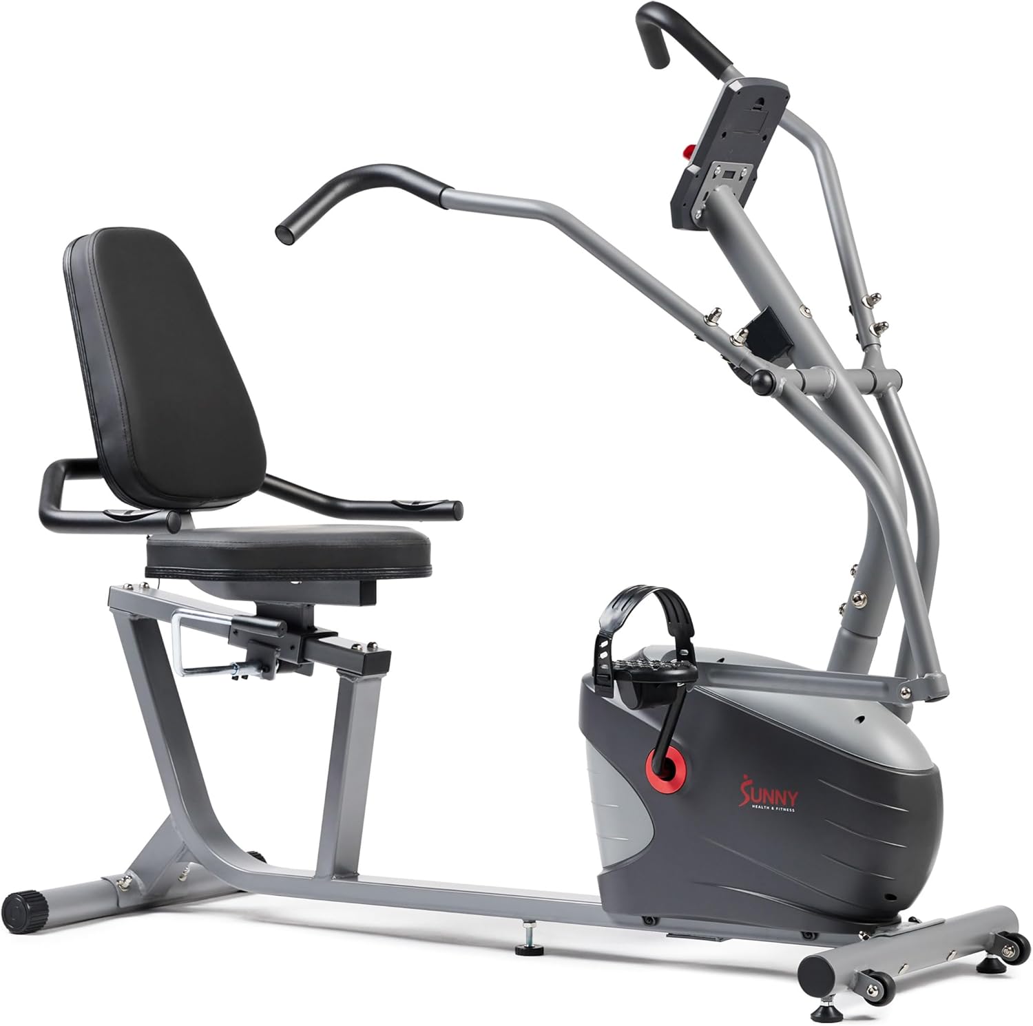 Sunny Health & Fitness Performance Interactive Recumbent Bike with Arm Exerciser