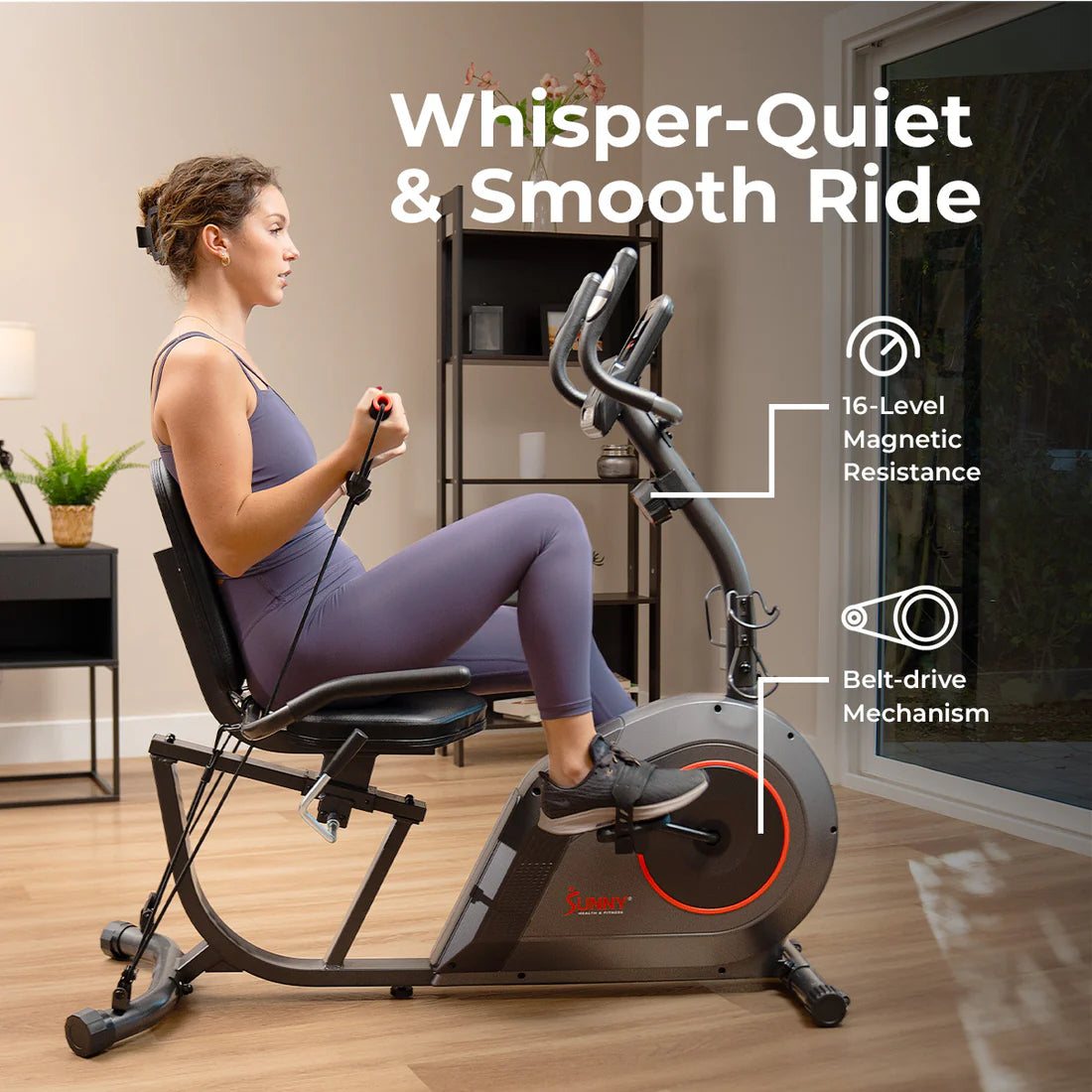 16-Level Smart Magnetic Resistance Recumbent Bike