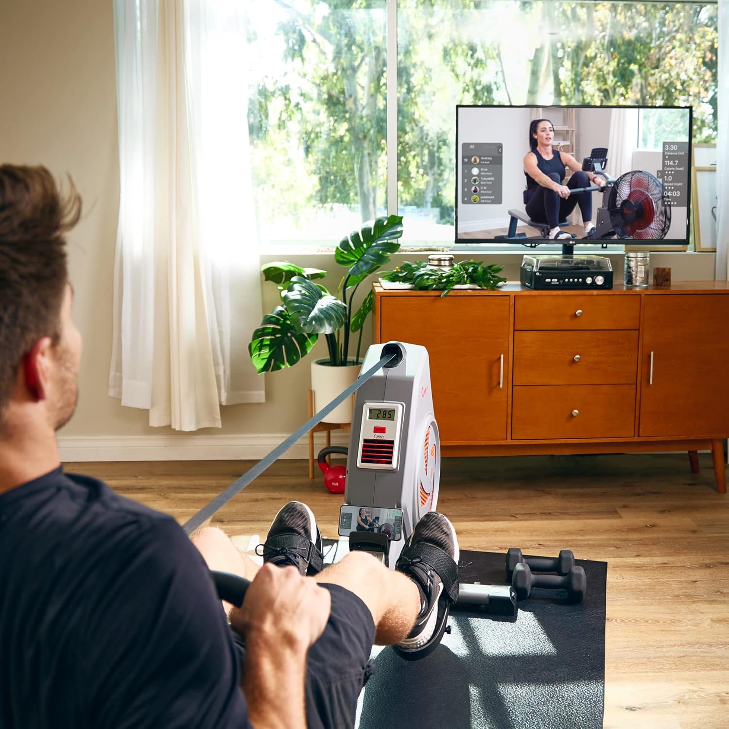Sunny Health and Fitness Dynamic Air Rowing Machine