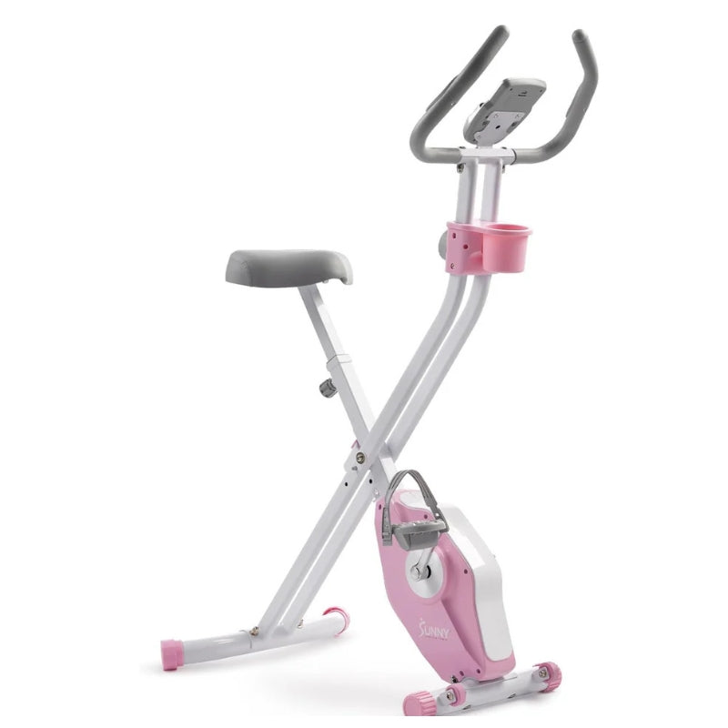 Pink Foldable Magnetic Exercise X-Bike