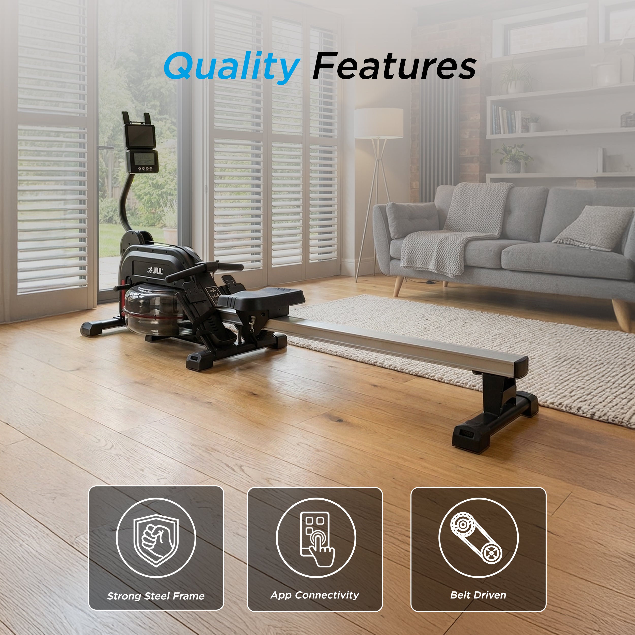 Aqua 1 Water and Elastic Dual Resistance Rowing Machine