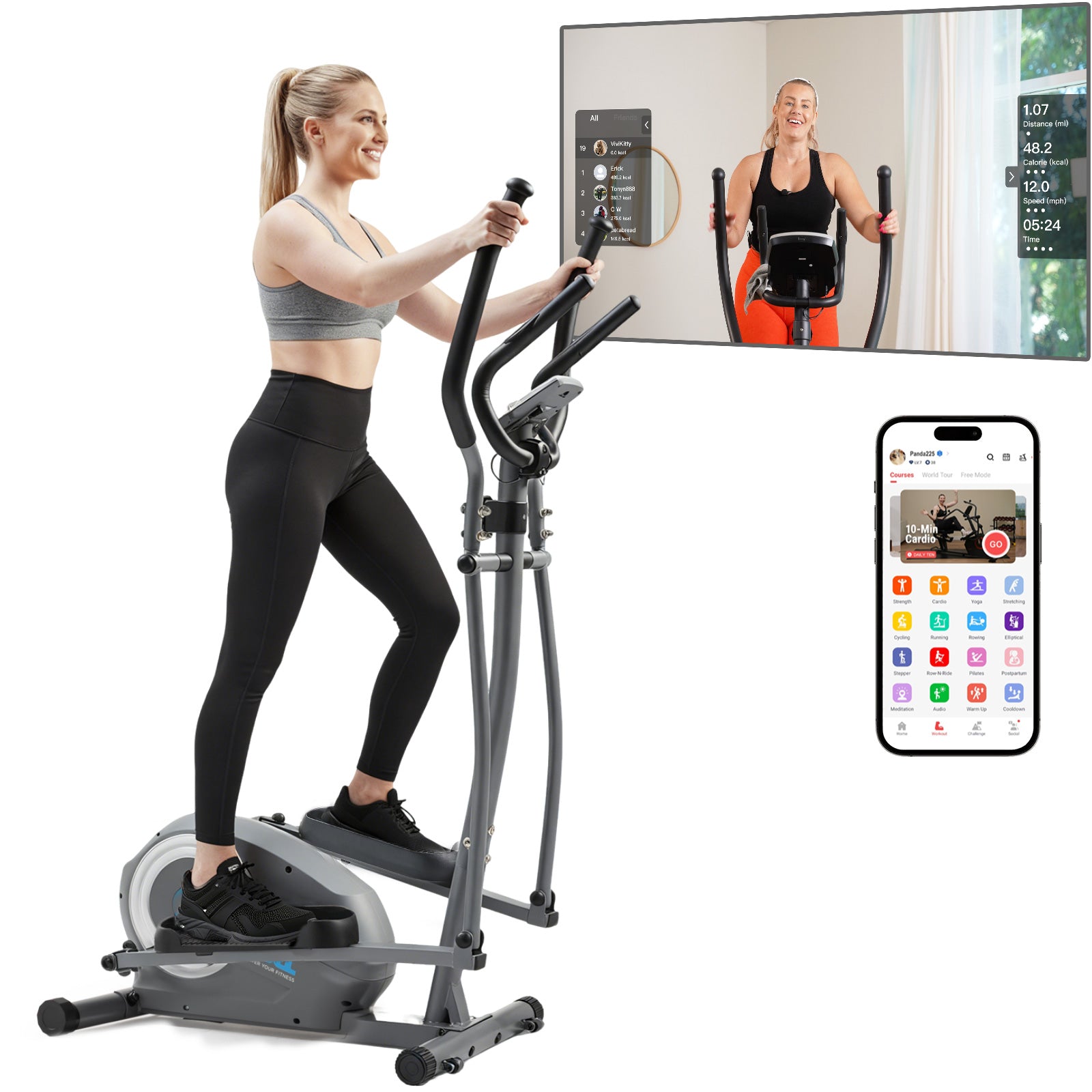 JLL Smart 2-in-1 Upright Elliptical Full-Body Exerciser