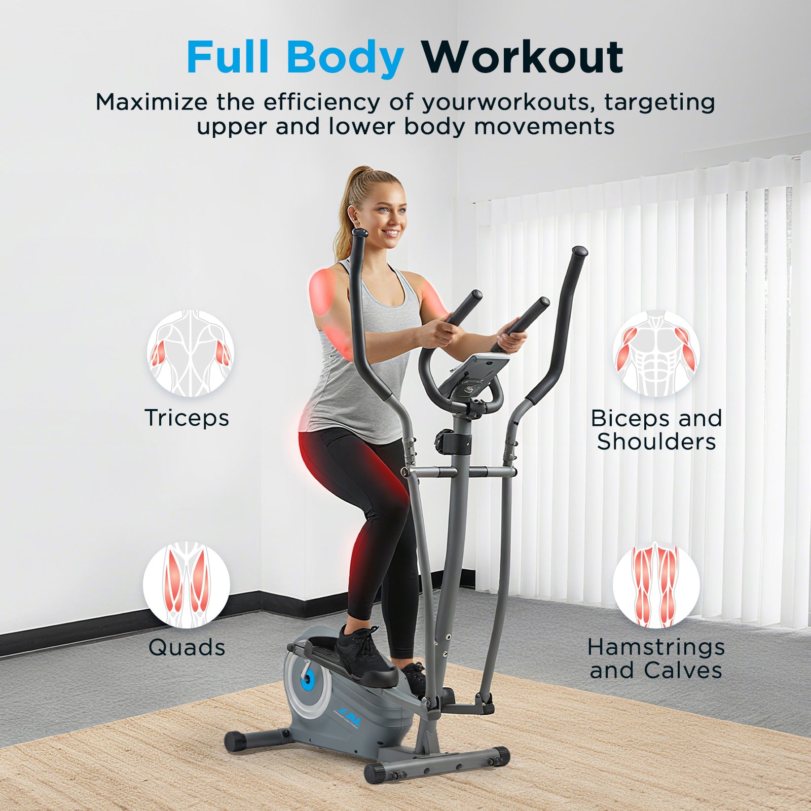 JLL Smart 2-in-1 Upright Elliptical Full-Body Exerciser