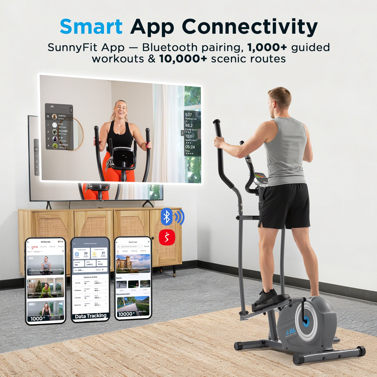 JLL Smart 2-in-1 Upright Elliptical Full-Body Exerciser