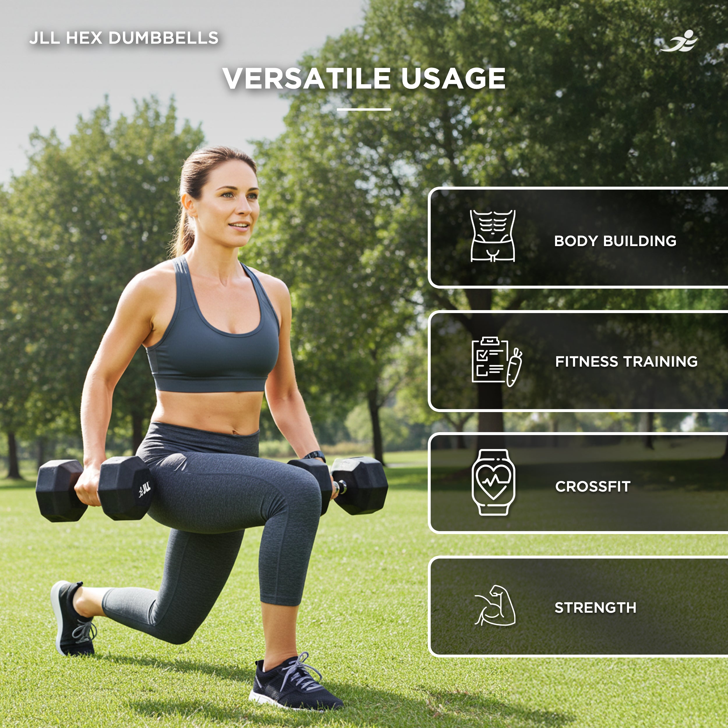 Rubber Hex Dumbbells 4kg - 32kg