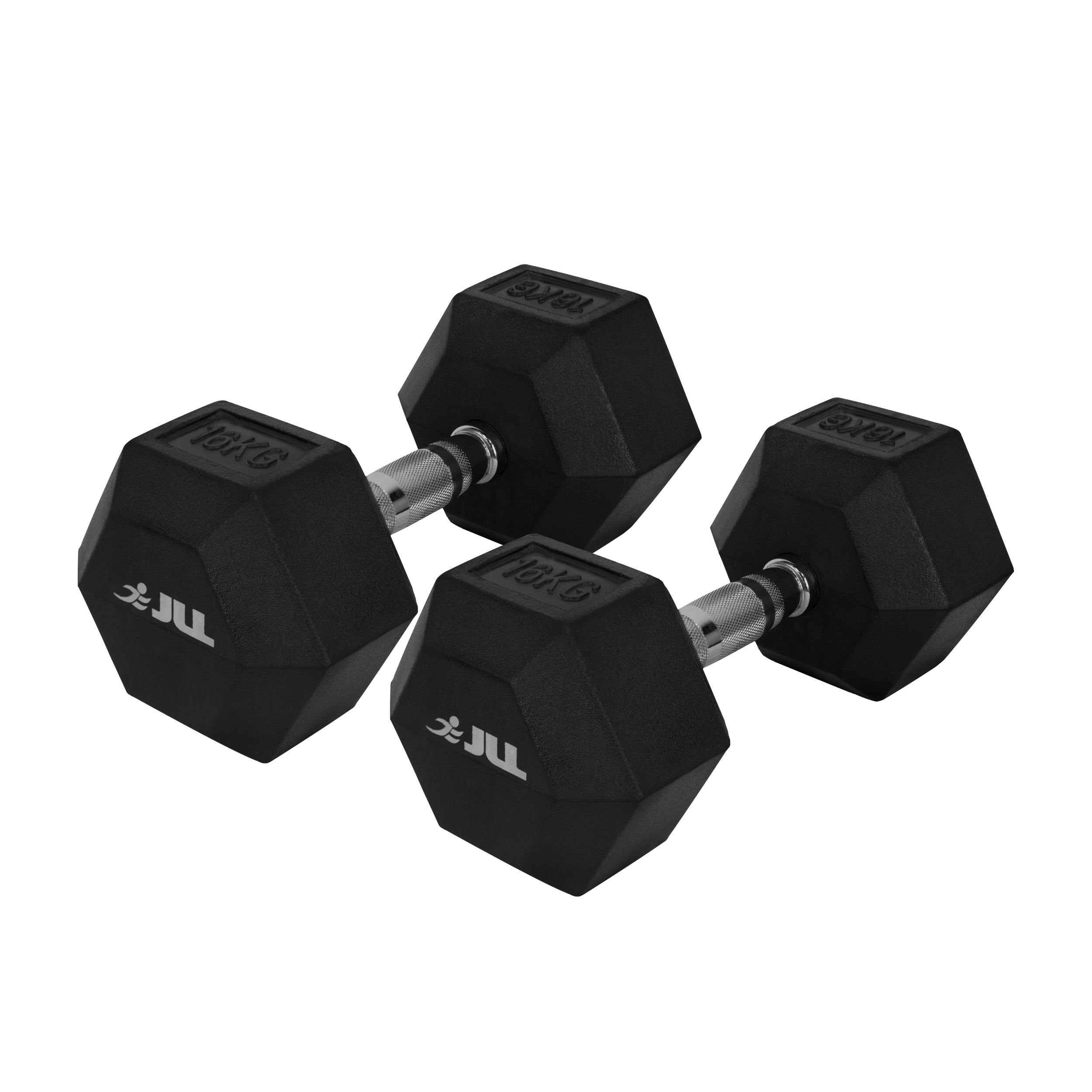 Rubber Hex Dumbbells 4kg - 28kg available. Sold in Pairs
