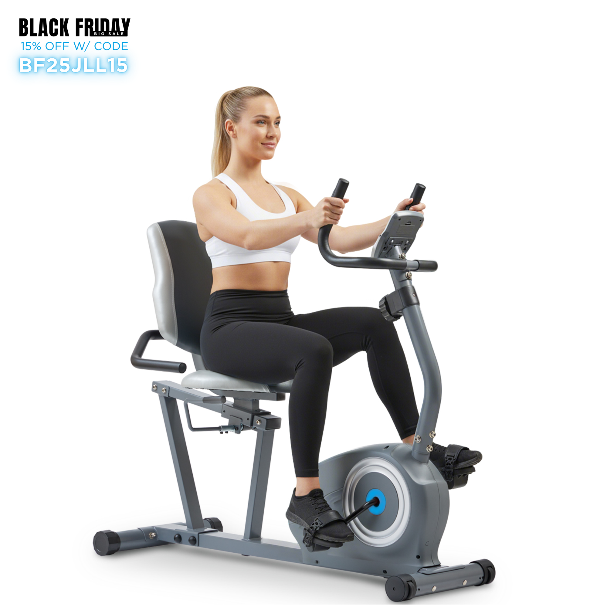 JLL Fitness Essentials Series Magnetic Smart Recumbent Bike