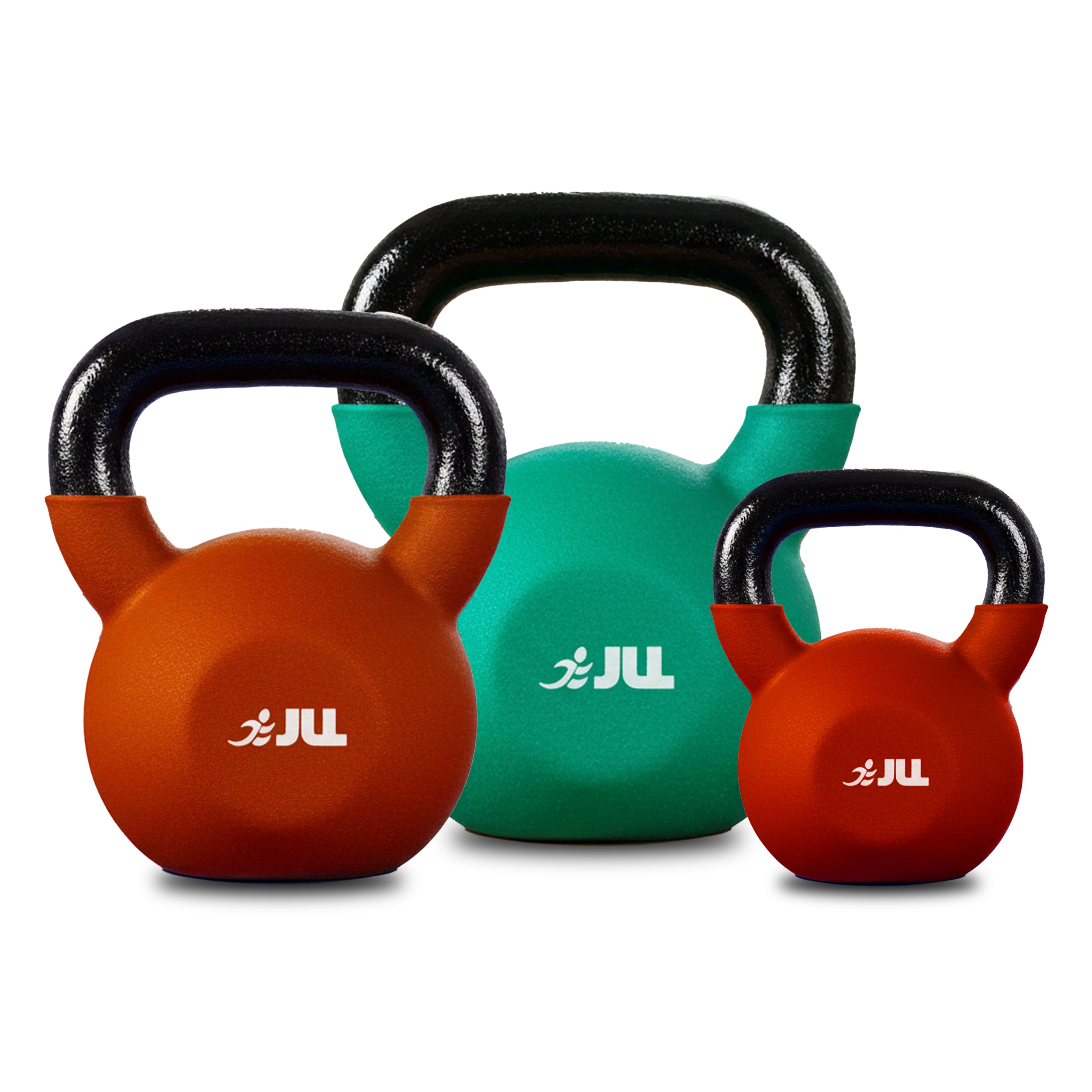 Neoprene Covered Cast Iron Kettlebells 4kg, 8kg + 12kg