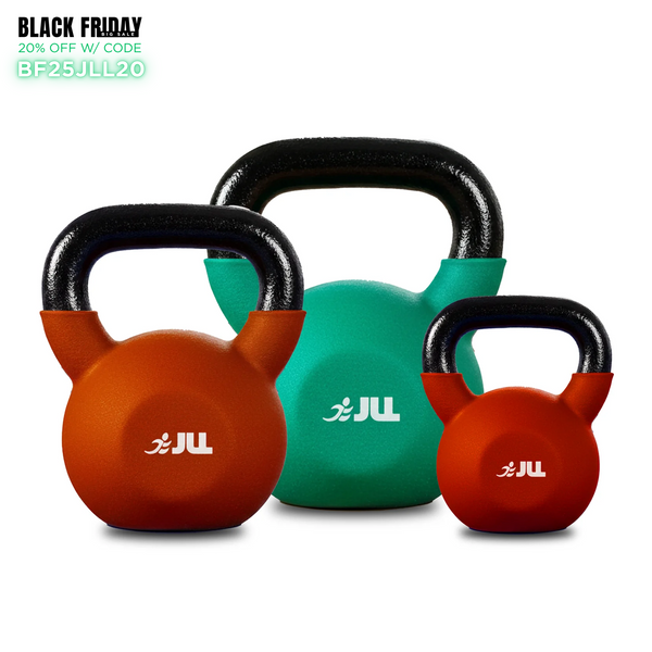 Neoprene Covered Cast Iron Kettlebells 4kg, 8kg + 12kg