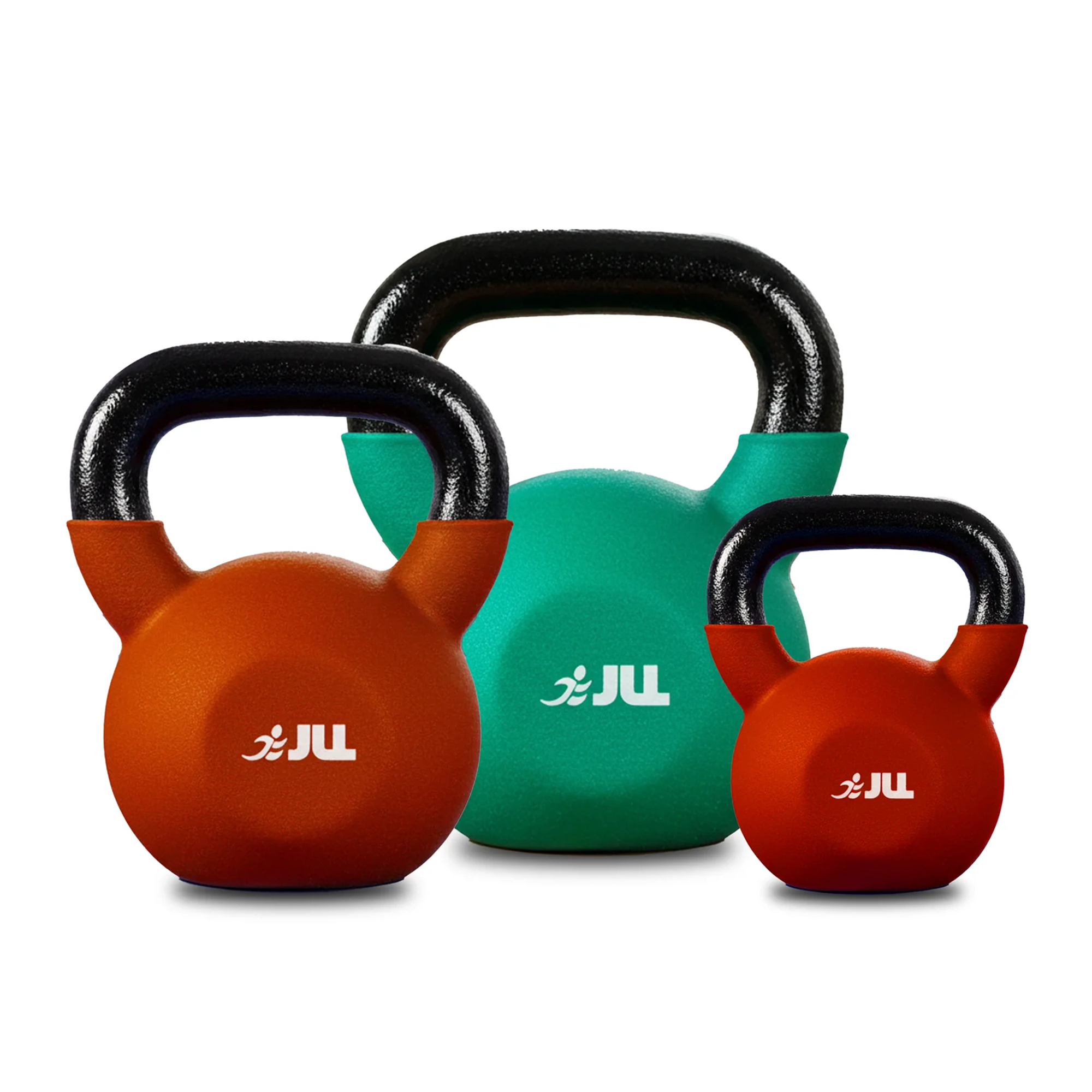 Neoprene Covered Cast Iron Kettlebells 4kg, 8kg + 12kg