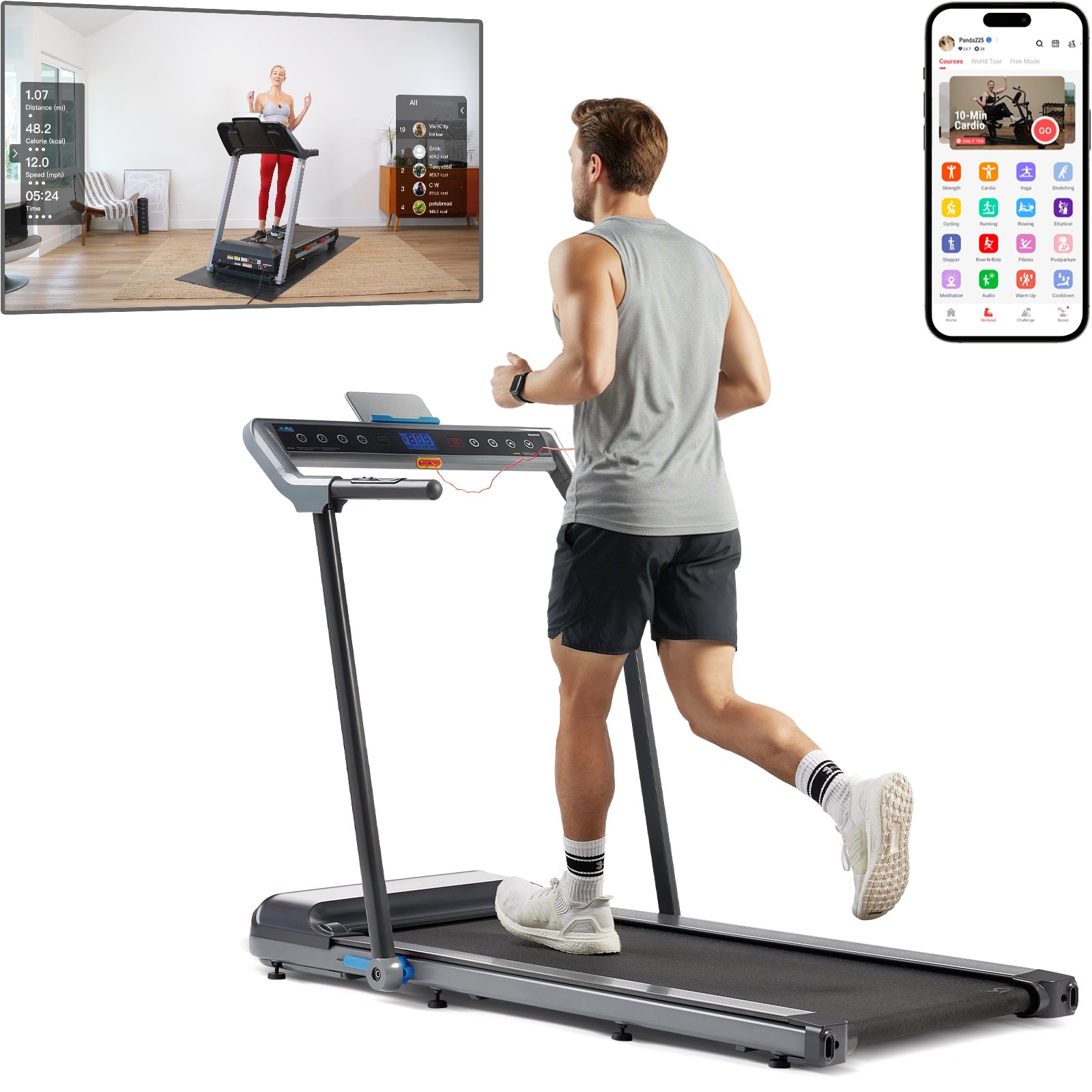 JLL Pegasus Connected Folding Treadmill - 2.5HP Motor, Bluetooth Connectivity, App Compatible