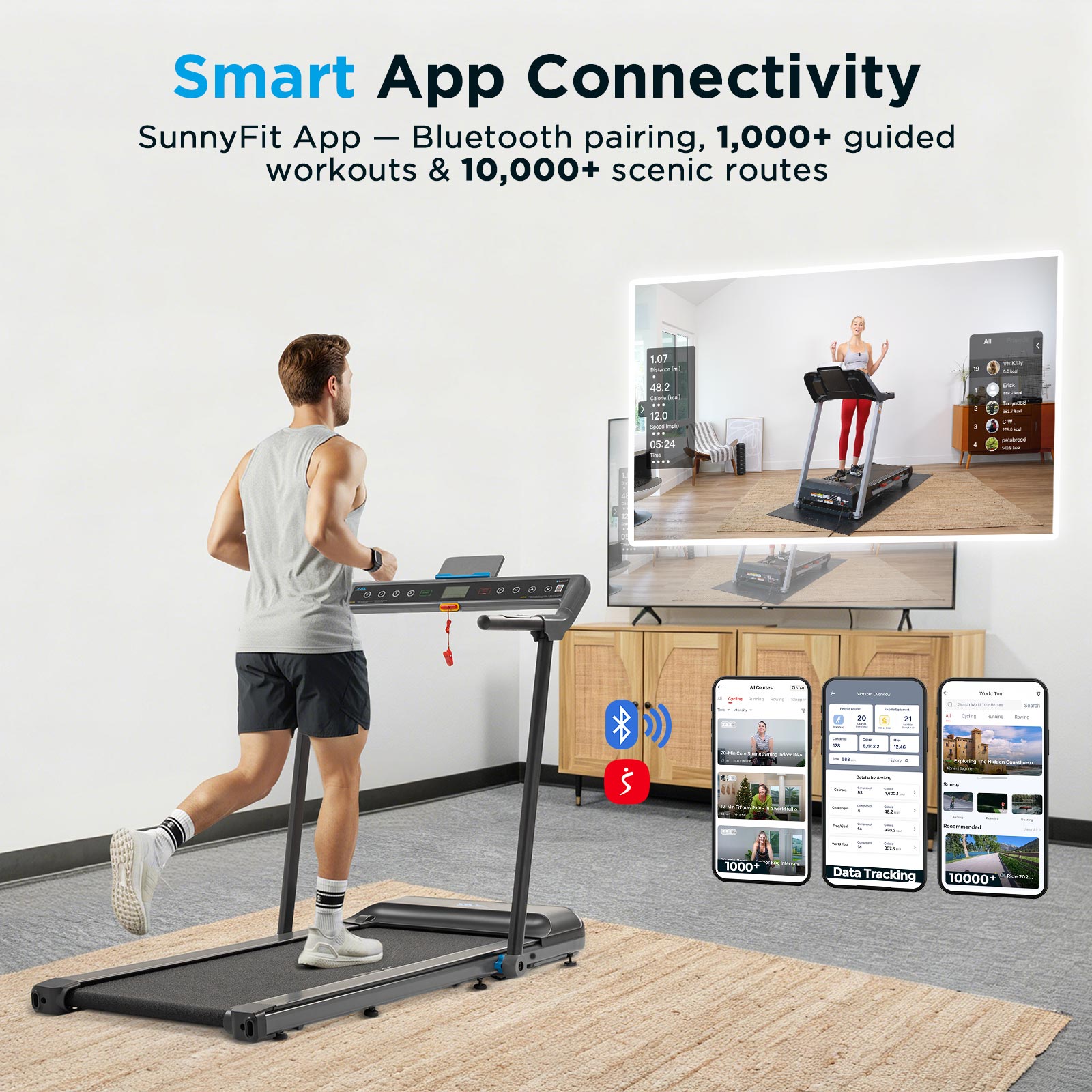 JLL Pegasus Connected Folding Treadmill - 2.5HP Motor, Bluetooth Connectivity, App Compatible