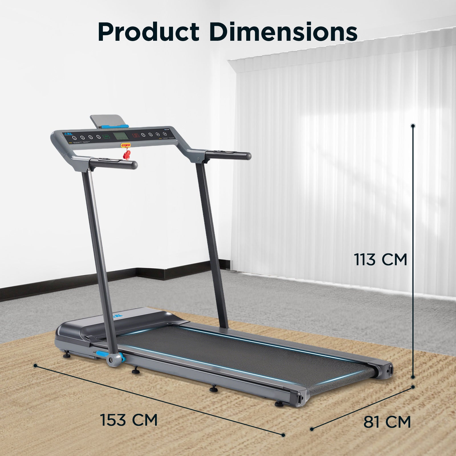 JLL Pegasus Connected Folding Treadmill - 2.5HP Motor, Bluetooth Connectivity, App Compatible