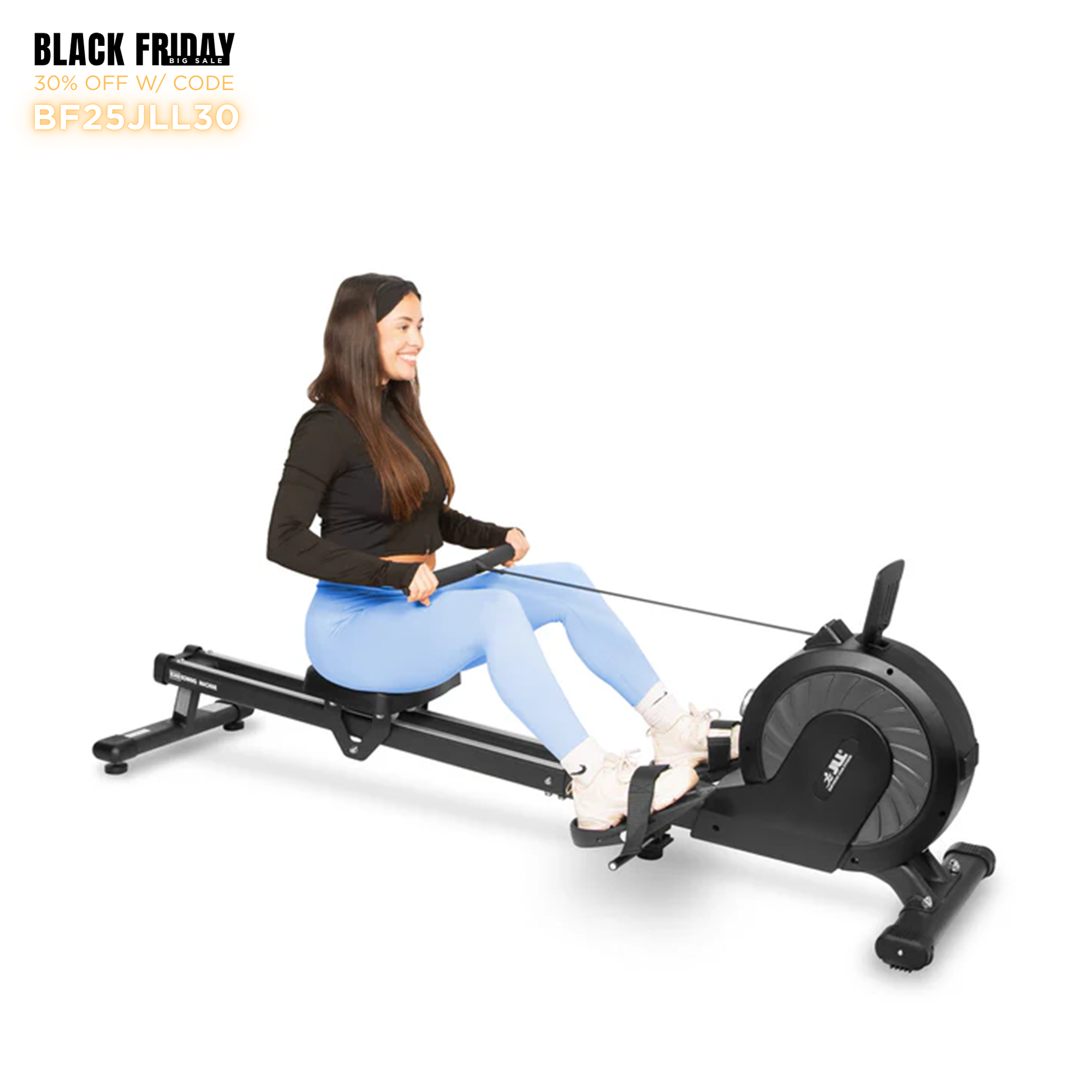 R300 Rowing Machine - Electro-Magnetic Resistance Rower w/ App Connectivity for Home Use, 9 Readout LCD Monitor