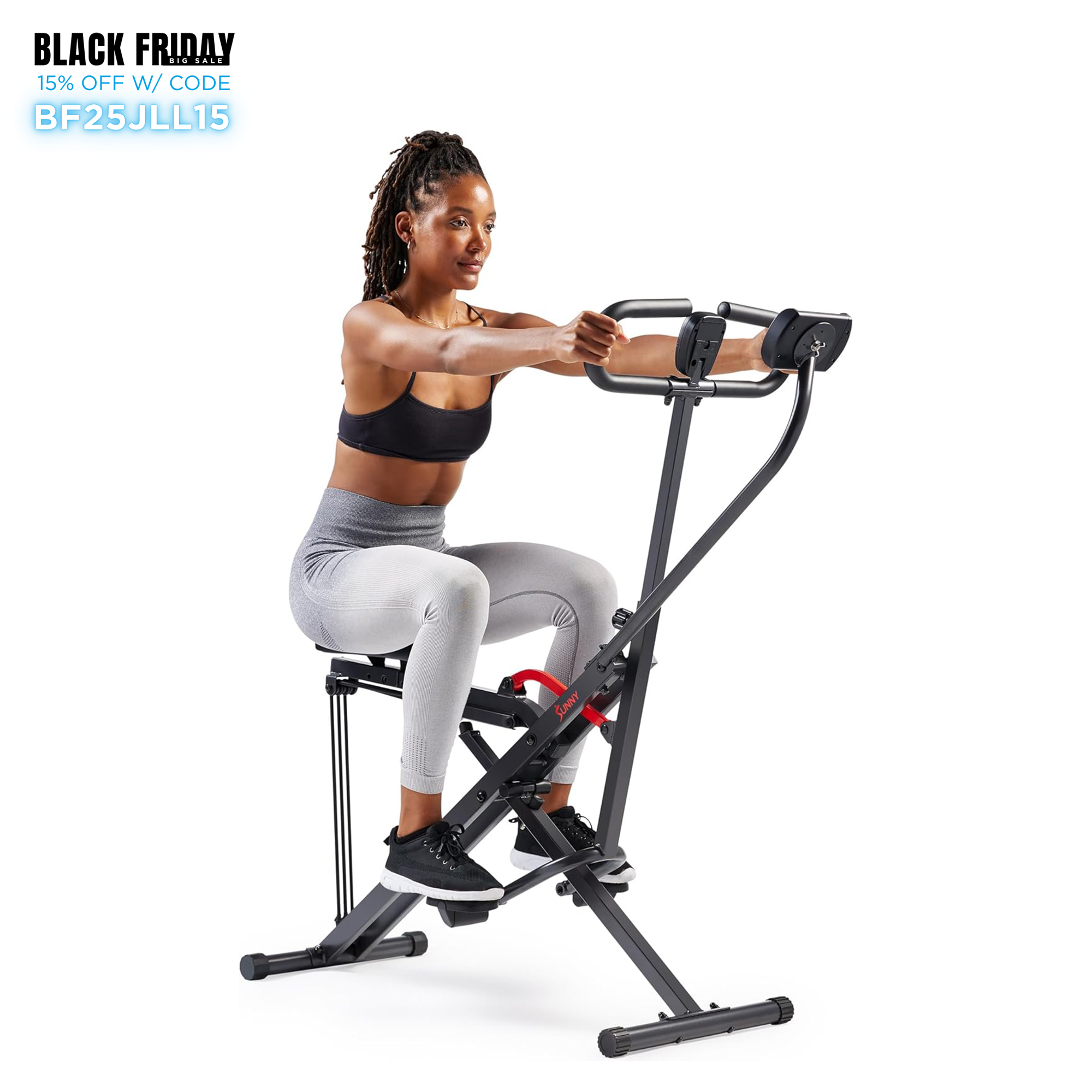 Sunny Health & Fitness Smart Upright Row-N-Ride Trainer