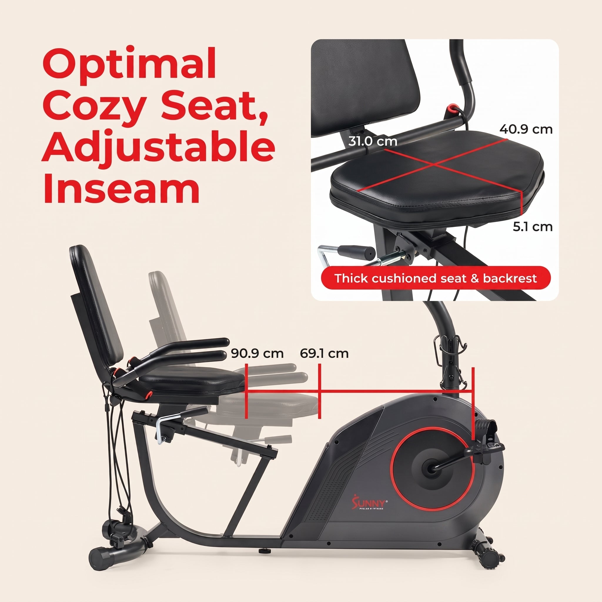 16-Level Smart Magnetic Resistance Recumbent Bike