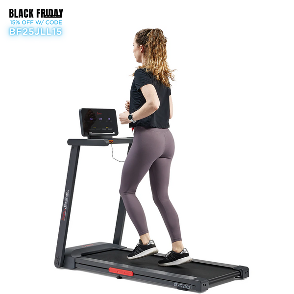 Sunny Health & Fitness Slim Interactive Smart Foldable Treadmill