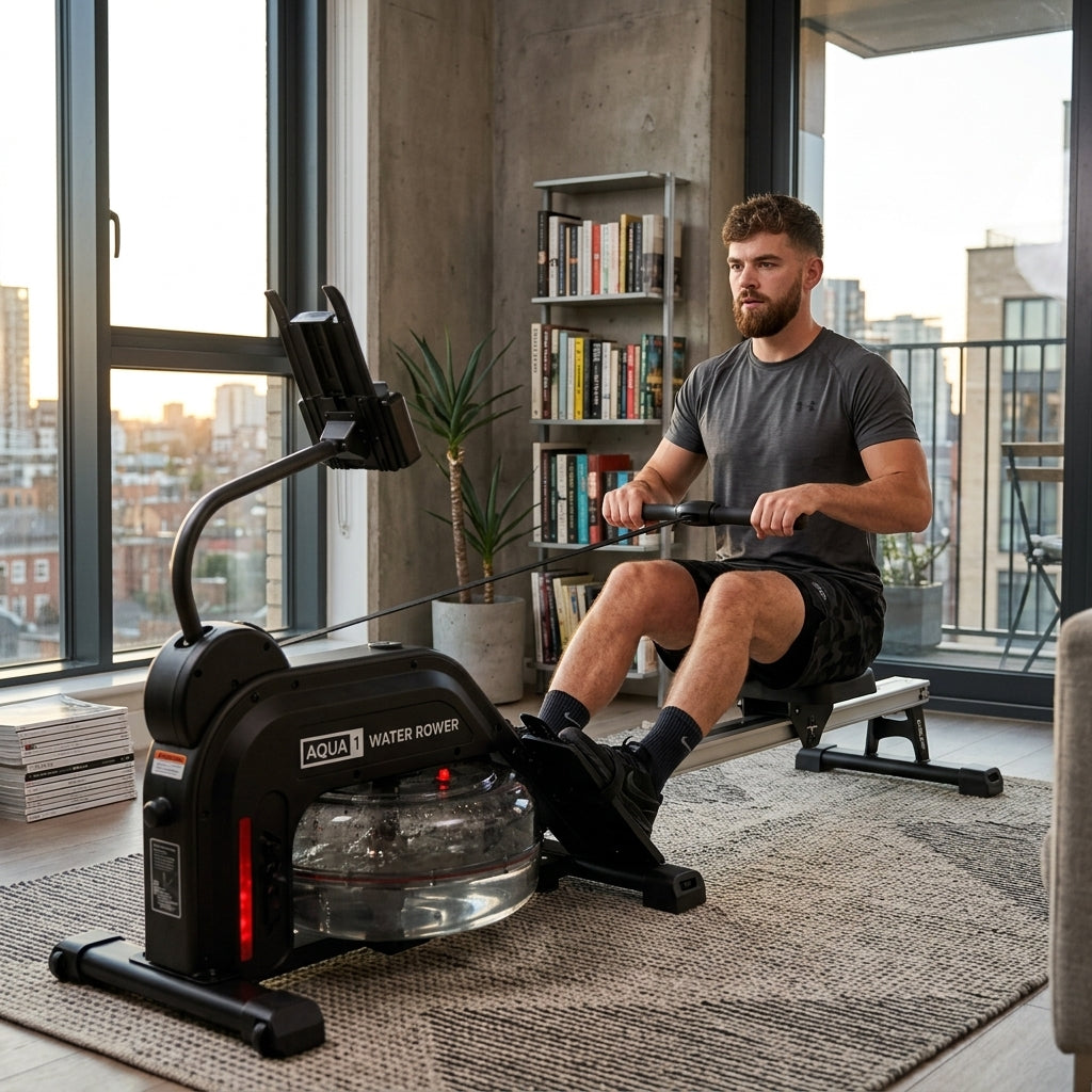 Aqua 1 Water and Elastic Dual Resistance Rowing Machine