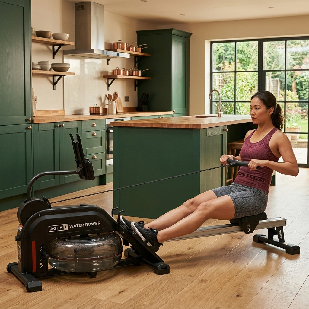 Aqua 1 Water and Elastic Dual Resistance Rowing Machine