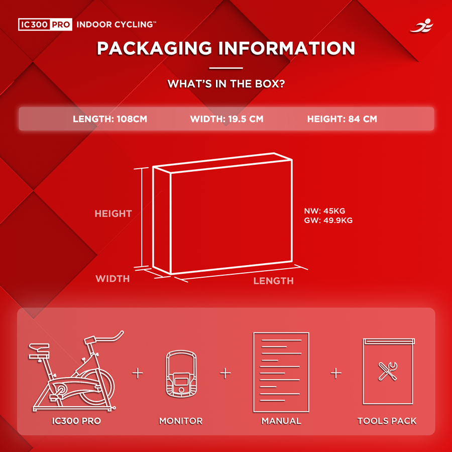 IC300 Pro Indoor Cycle Exercise Bike 20kg Flywheel