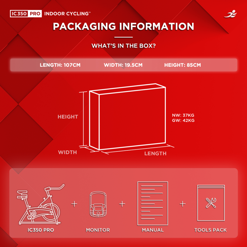 JLL IC350 Pro Indoor Cycle Exercise Bike Advanced Momentum Flywheel
