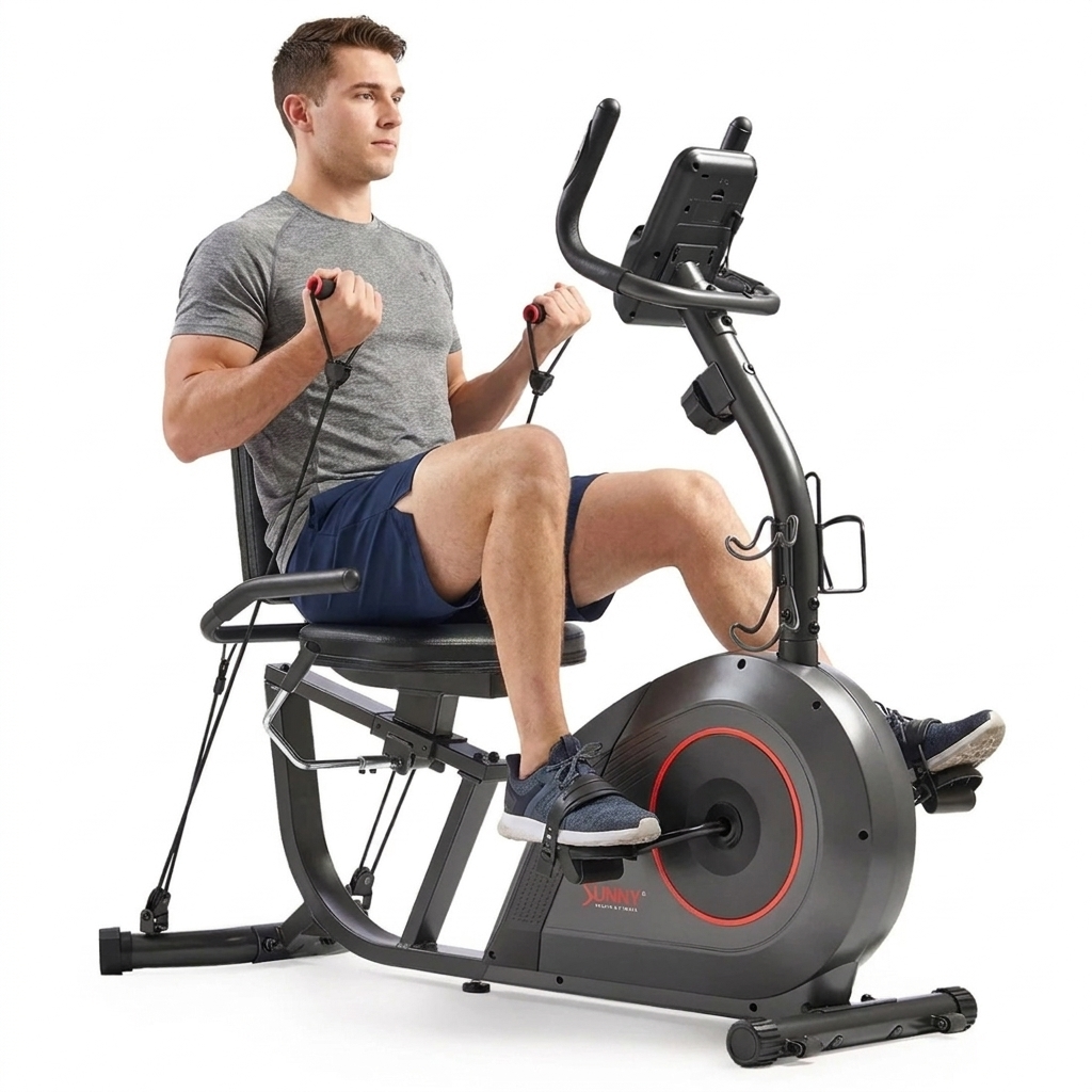 16-Level Smart Magnetic Resistance Recumbent Bike