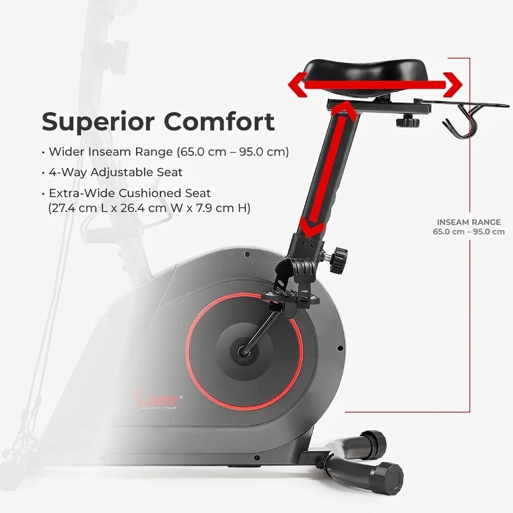 16-Level Magnetic Resistance Upright Bike with workout bands