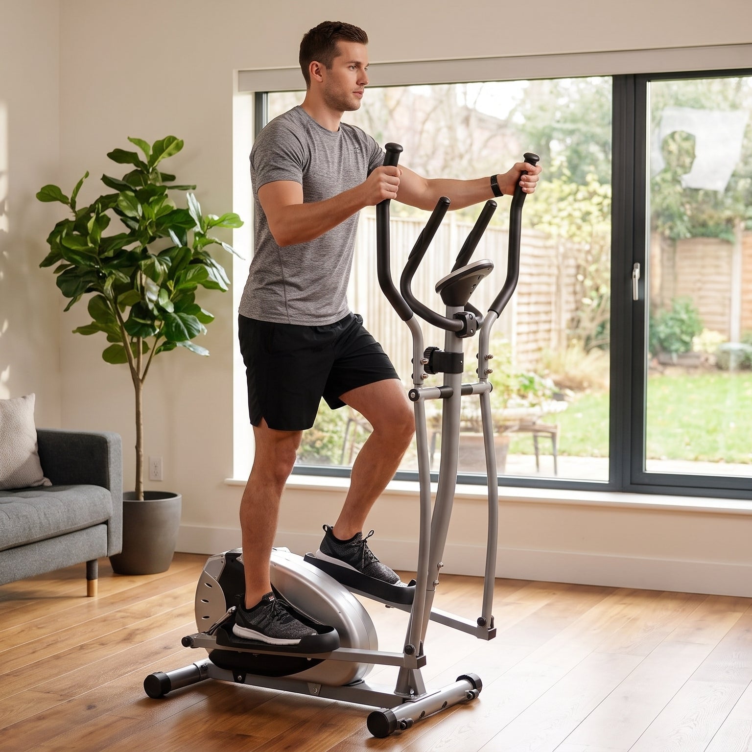 Elliptical Magnetic Resistance Cross Trainer Machine