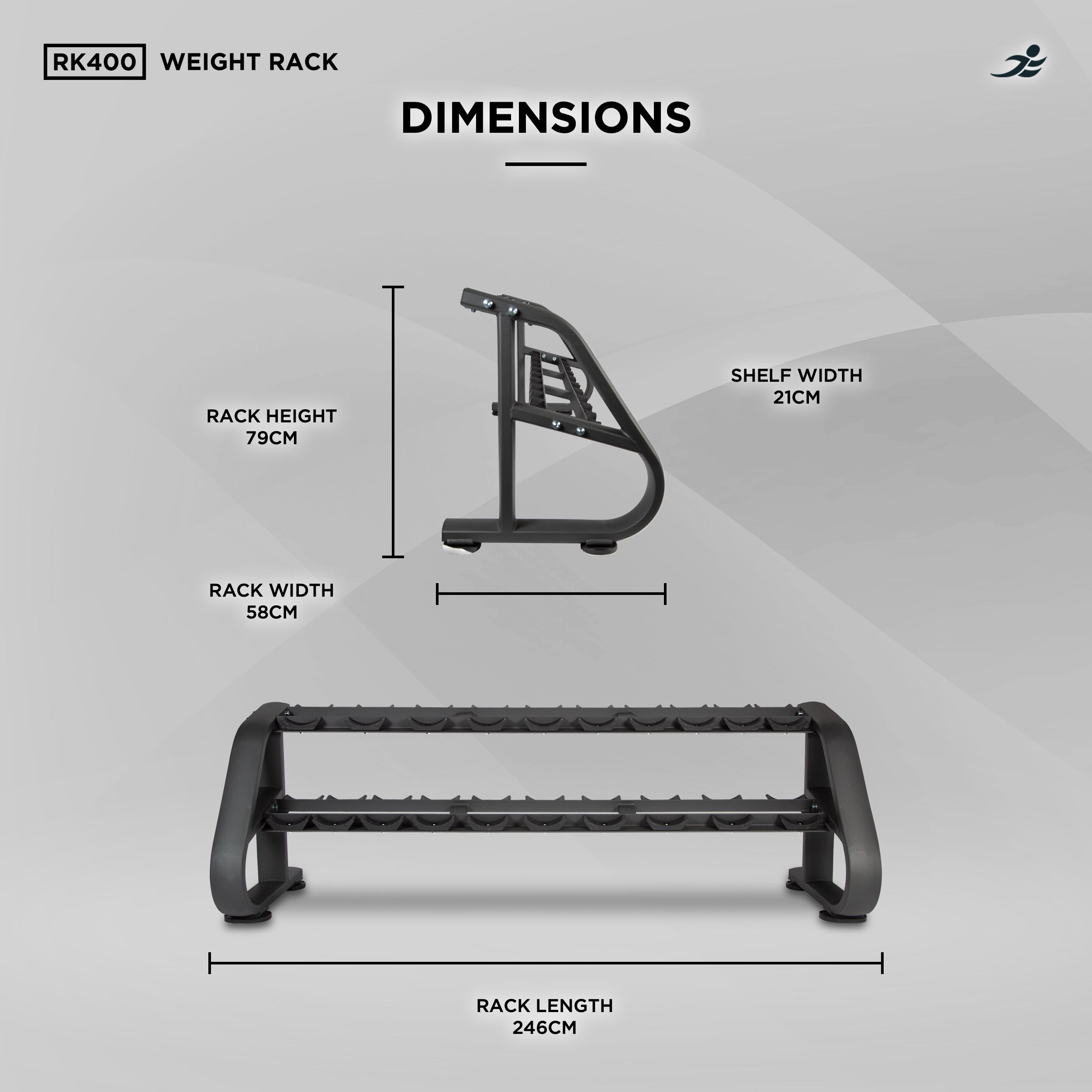 RK400-2 Tier Dumbbell Rack, Weight Stand