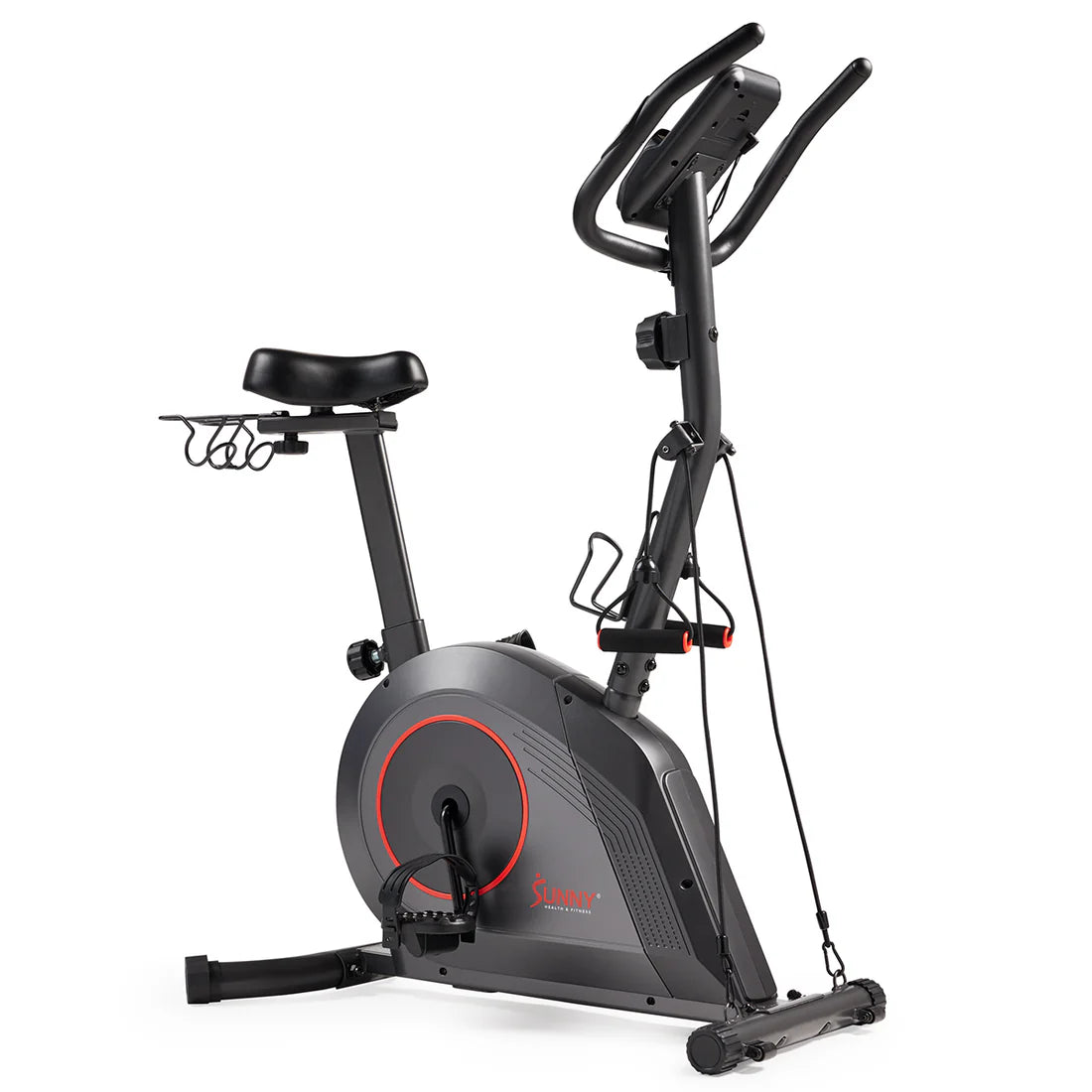 16-Level Magnetic Resistance Upright Bike with workout bands